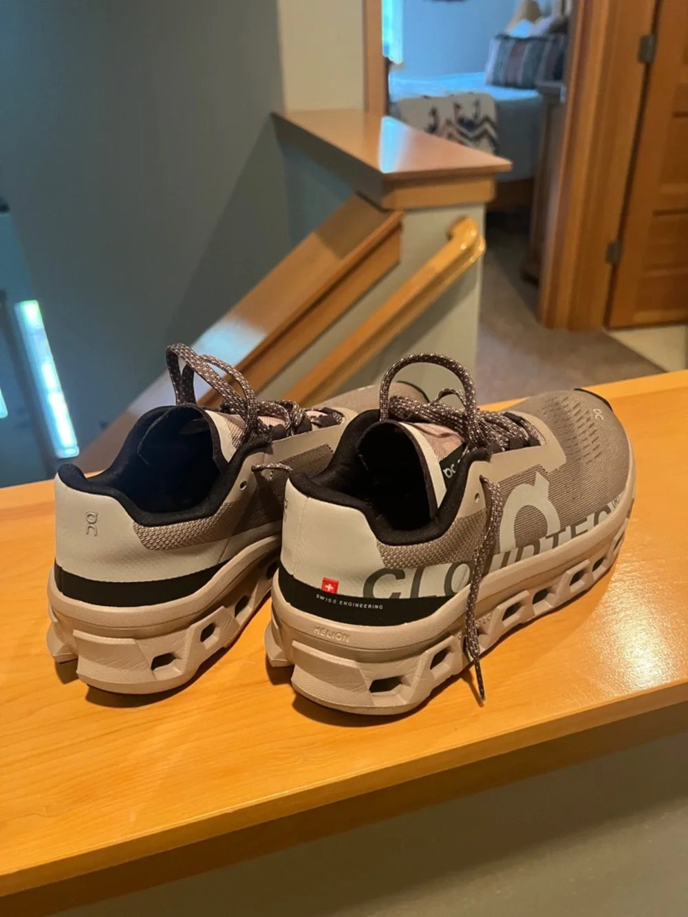 Women’s On Running Cloudmonster Sneakers - Gray with Black Accents - Picture 7 of 7